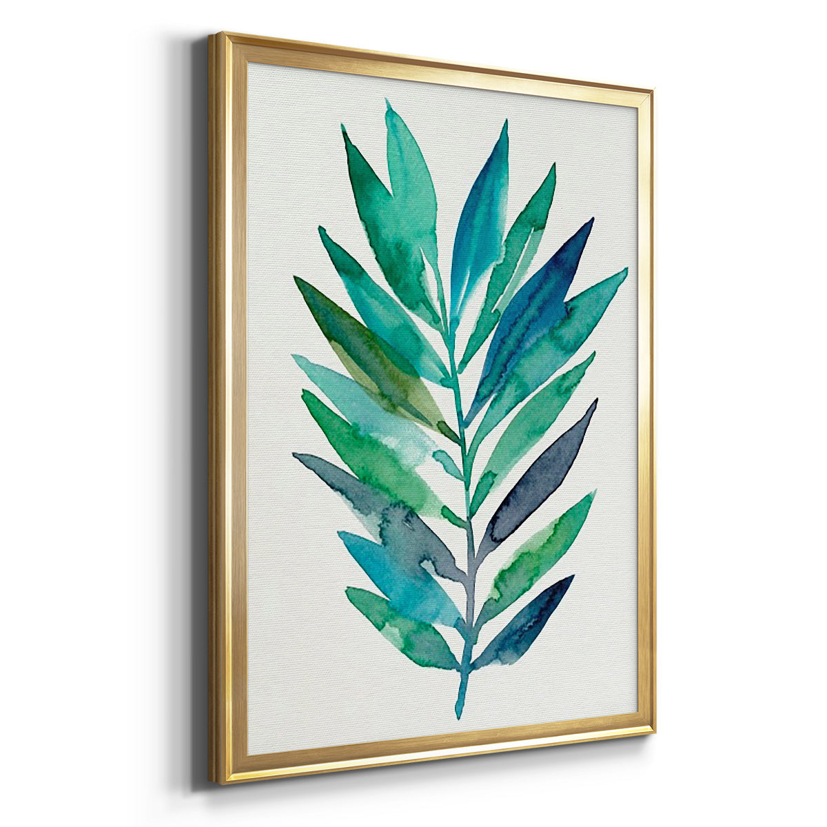 Palm Frond Flow II - Modern Framed Canvas Print