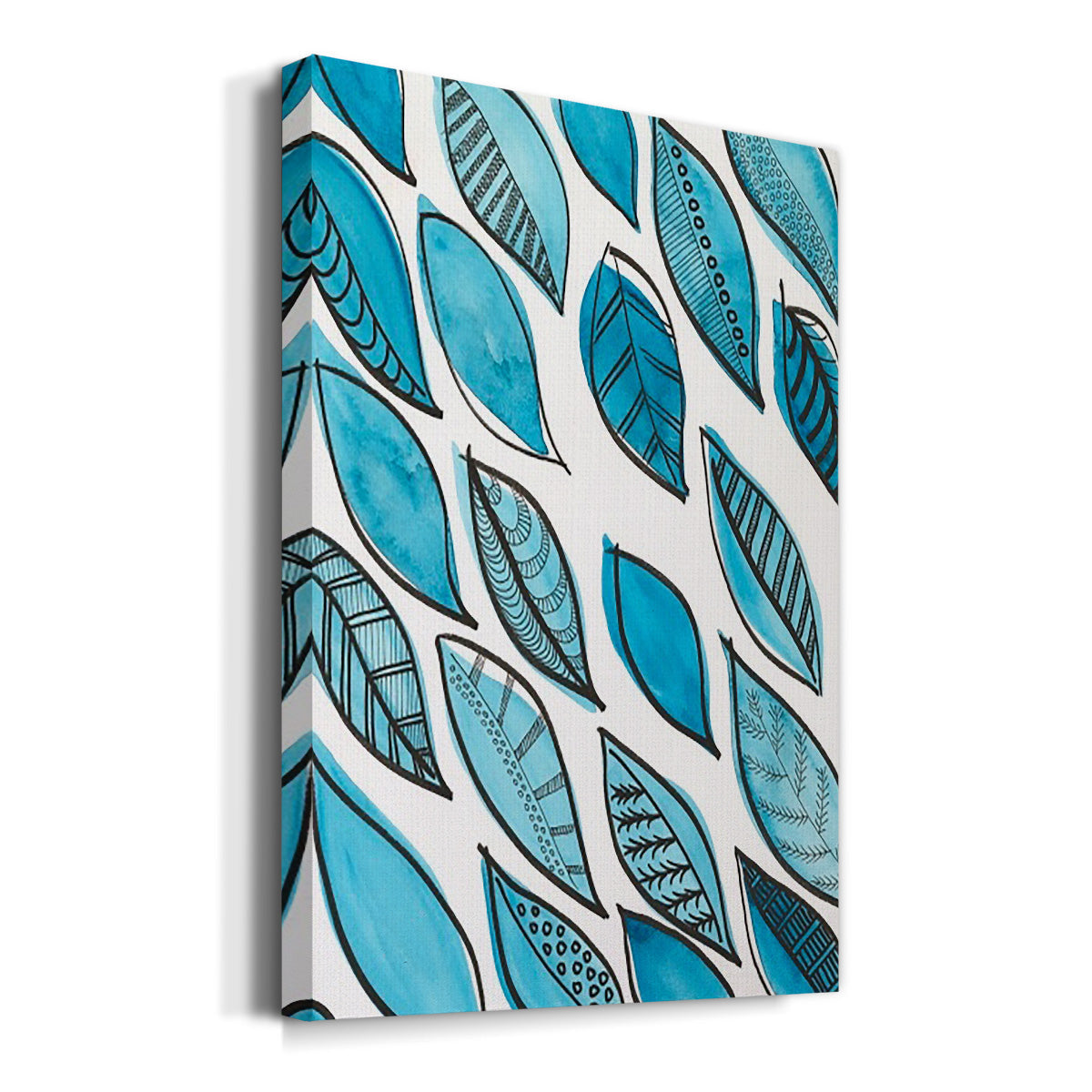 Patterned Leaf Shapes I - Canvas Art Print