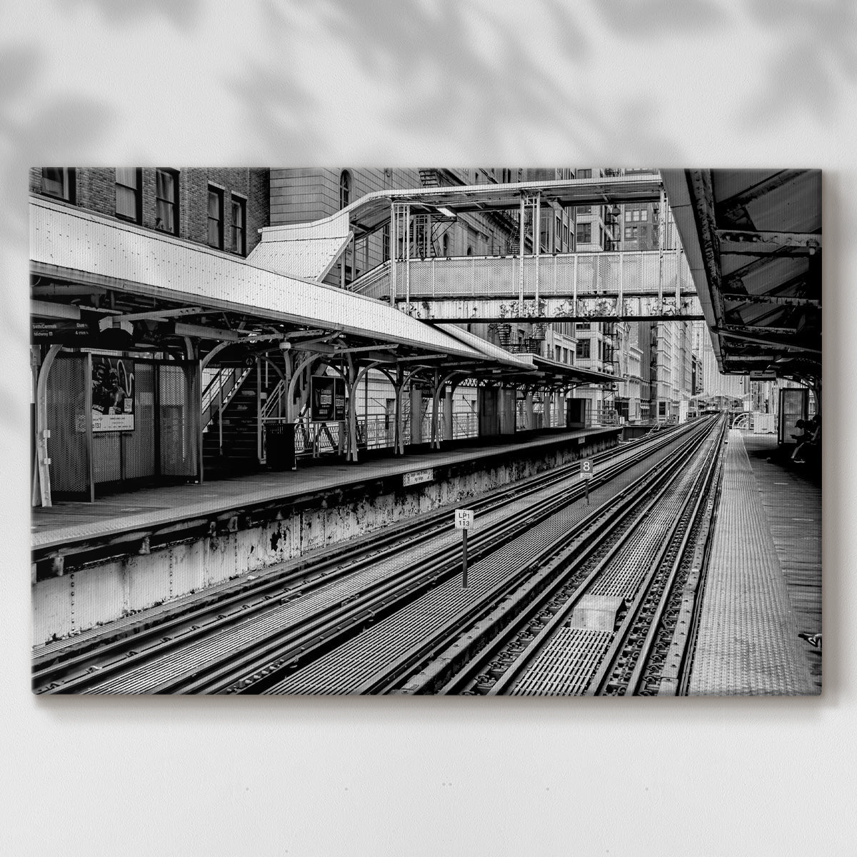 Vintage Chicago L  - Gallery Wrapped Canvas