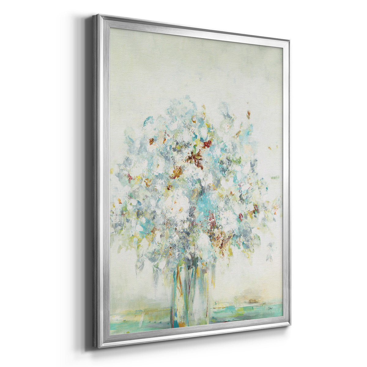 Textured Bouquet - Modern Framed Canvas Print