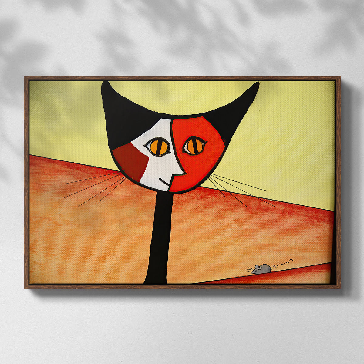Picasso's Cat–El Gato - Floater Framed Canvas Print