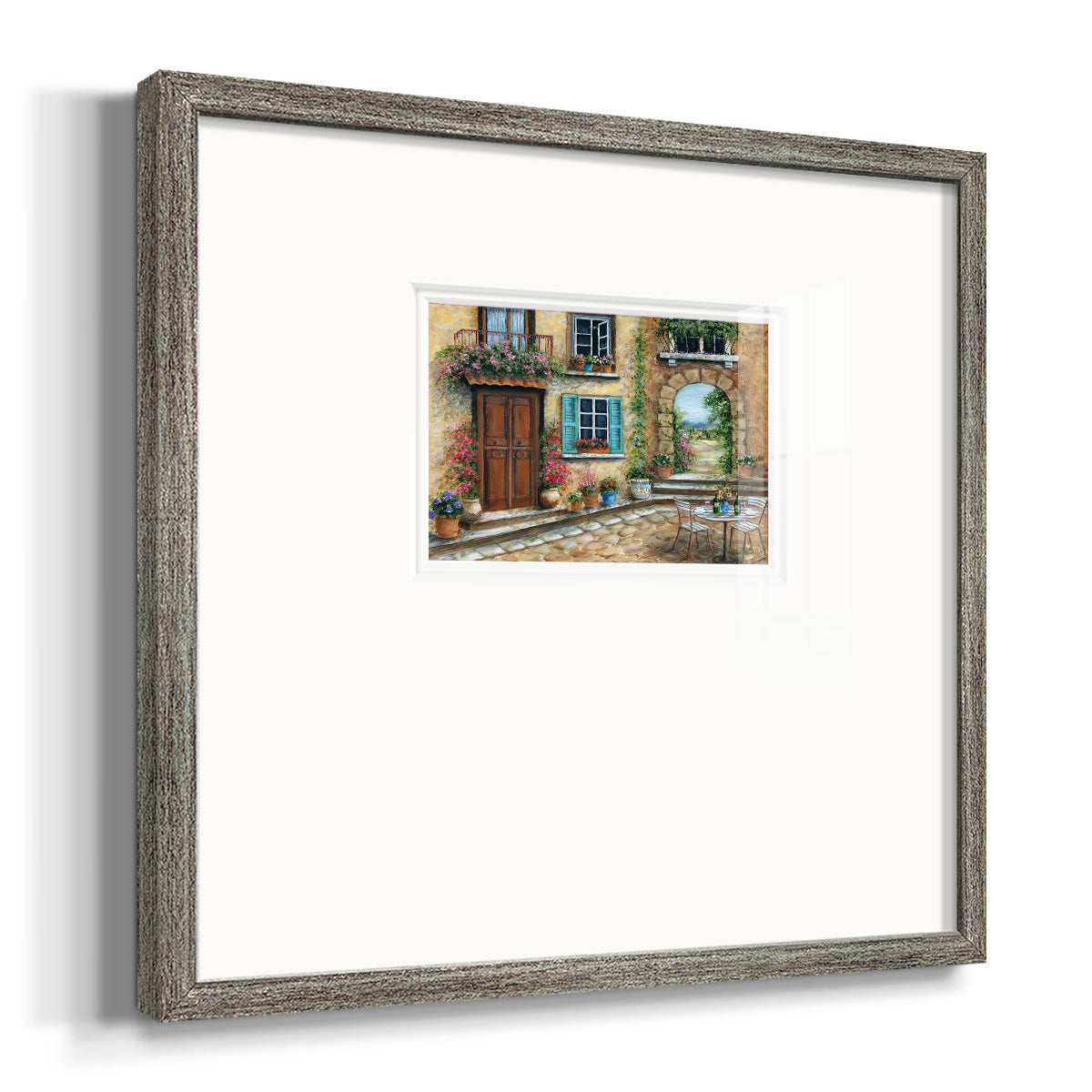 Tuscan Courtyard Premium Framed Print Double Matboard