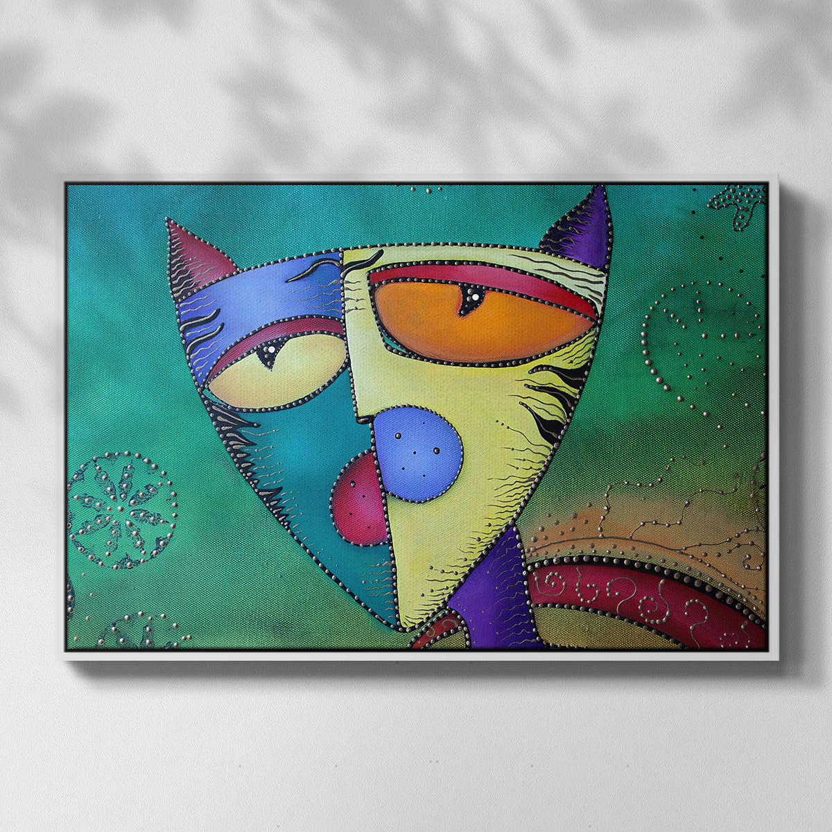 Celestial Cat - Floater Framed Canvas Print