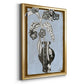 Graphic Flowers in Vase II - Modern Framed Canvas Print