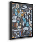 California Beach Blue Glass - Modern Framed Canvas Print