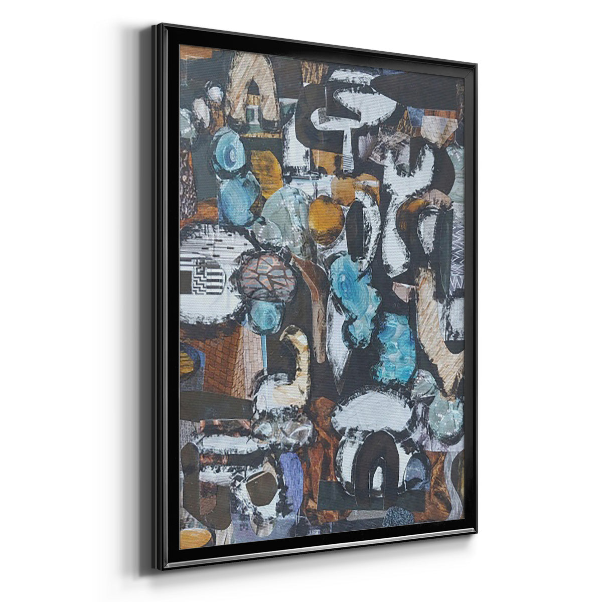California Beach Blue Glass - Modern Framed Canvas Print
