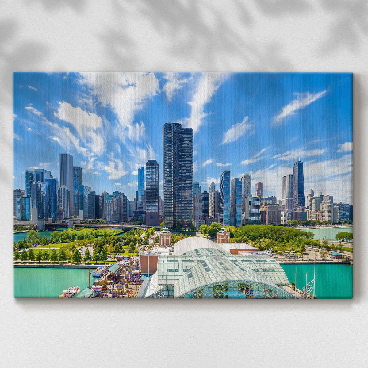 Chicago Navy Pier Aerial - Gallery Wrapped Canvas