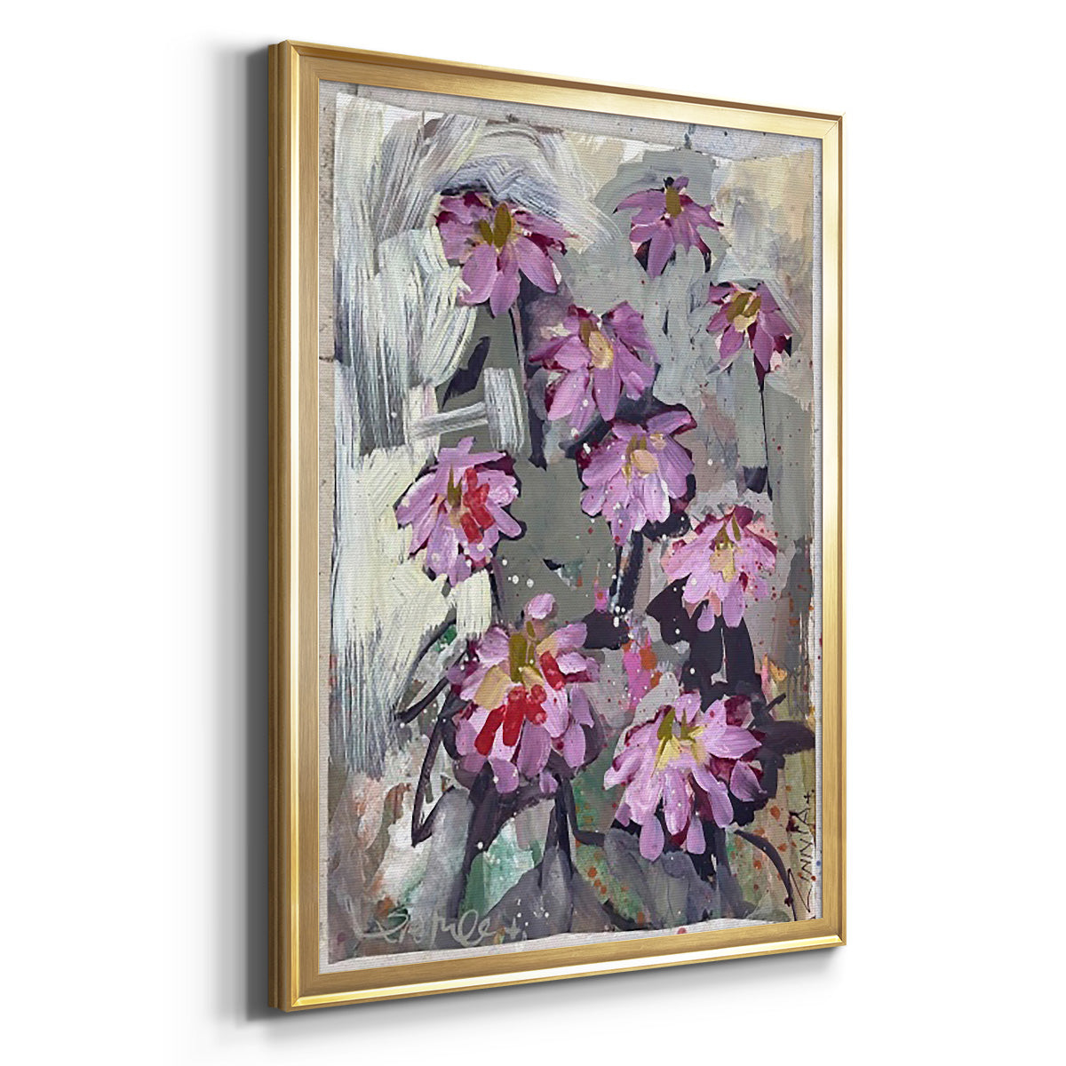 Zinnia II - Modern Framed Canvas Print