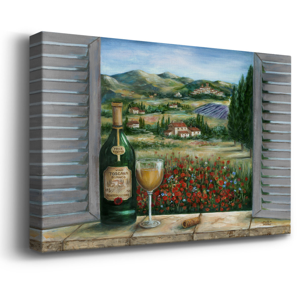 Tuscan White and Poppies Premium Gallery Wrapped Canvas - Ready to Hang