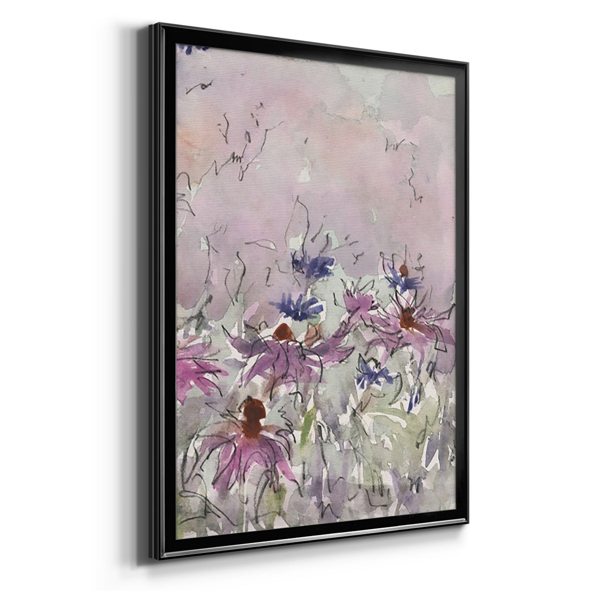 Floral Entertainment I - Modern Framed Canvas Print