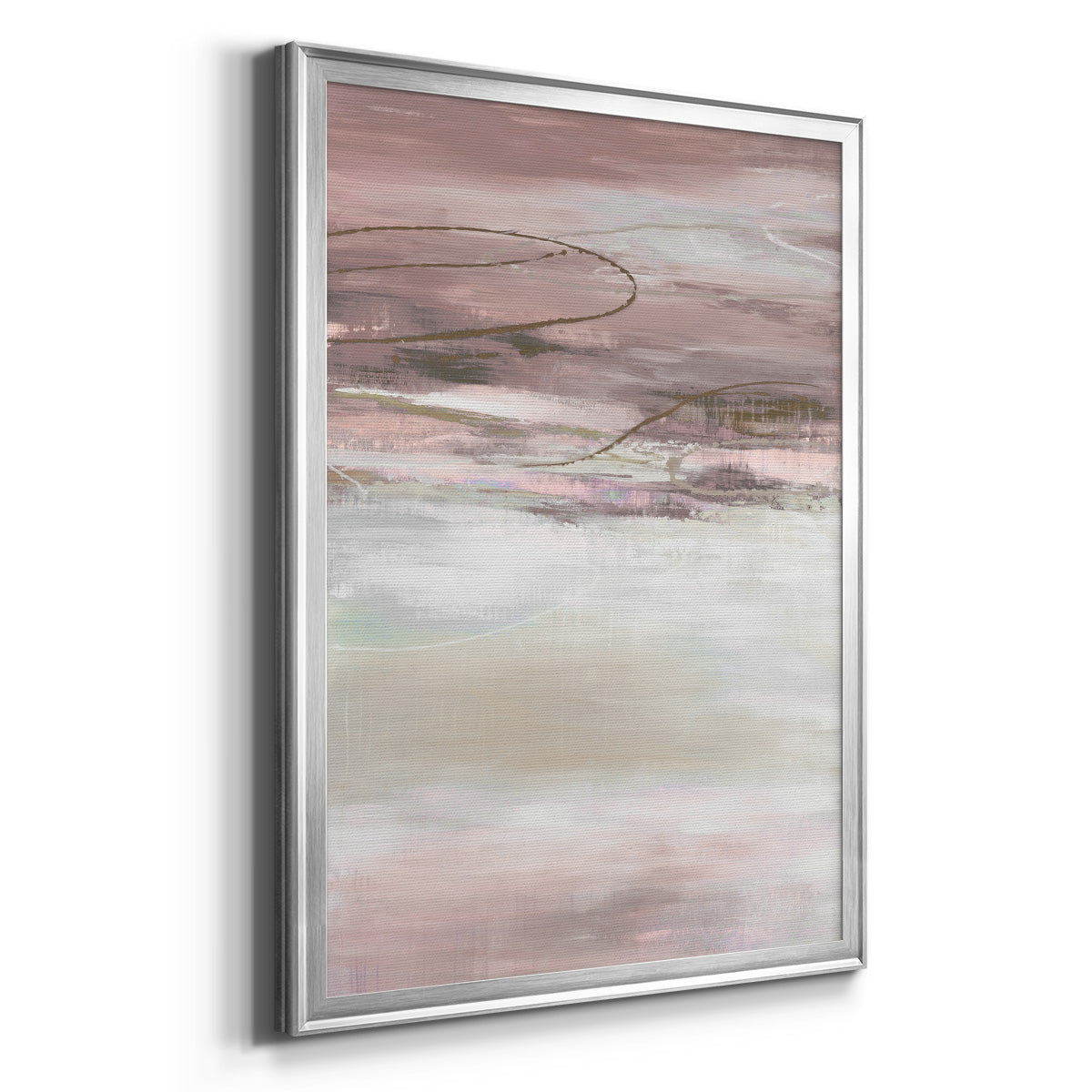 Geo Cache in Pale  - Modern Framed Canvas Print