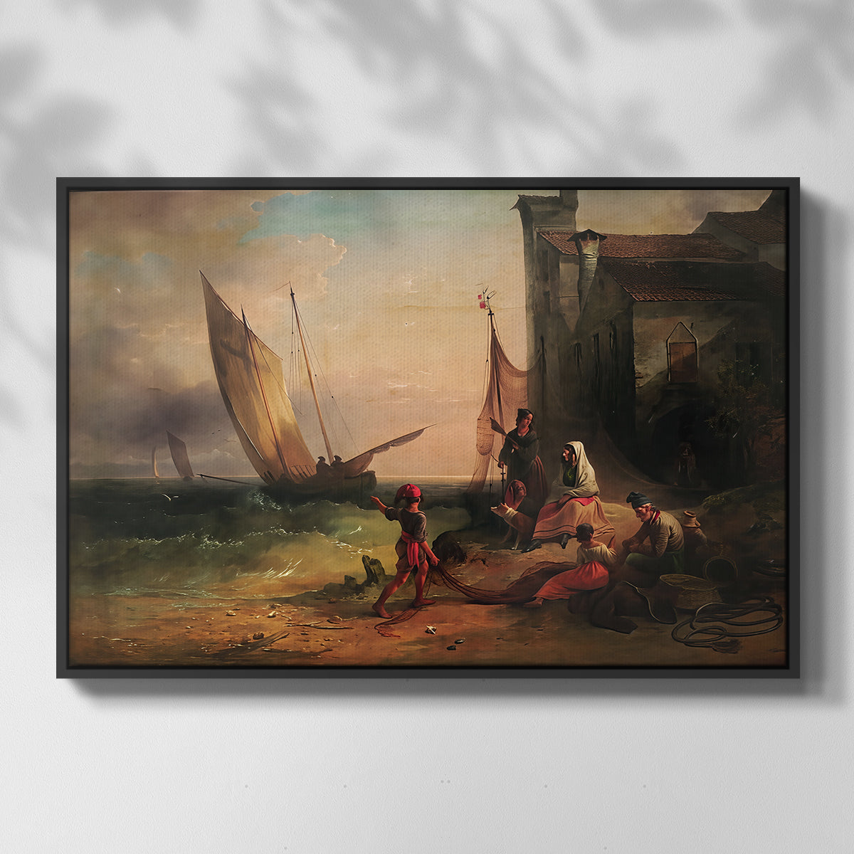 Fisherman's Family from Chioggia, 1838 - Floater Framed Canvas Print