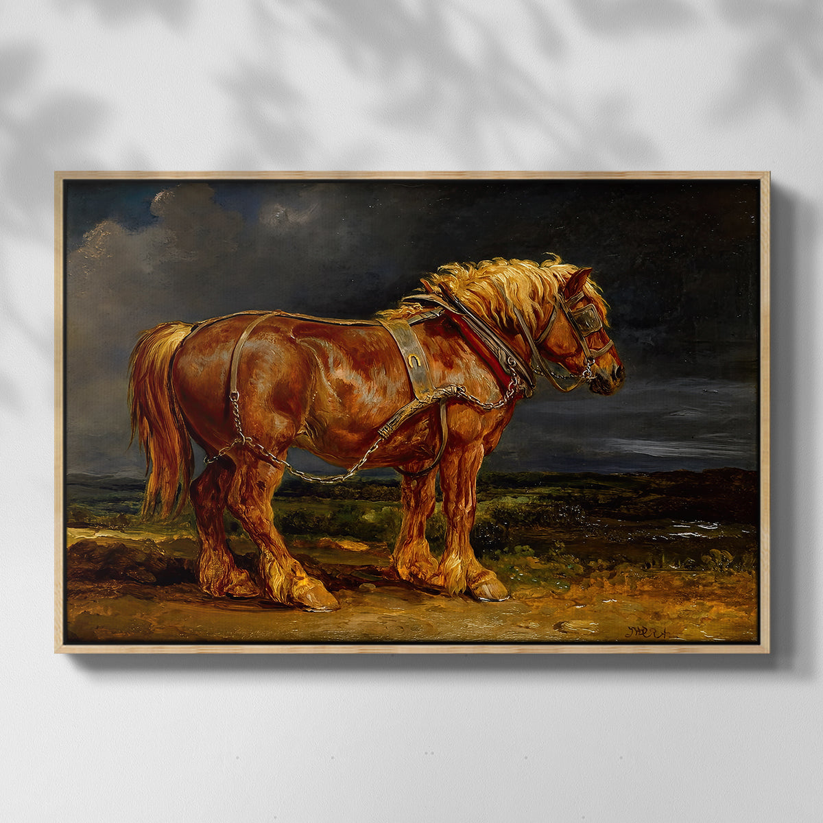 The Shire Horse Elephant in an Extensive Landscape, c. 1850s - Floater Framed Canvas Print