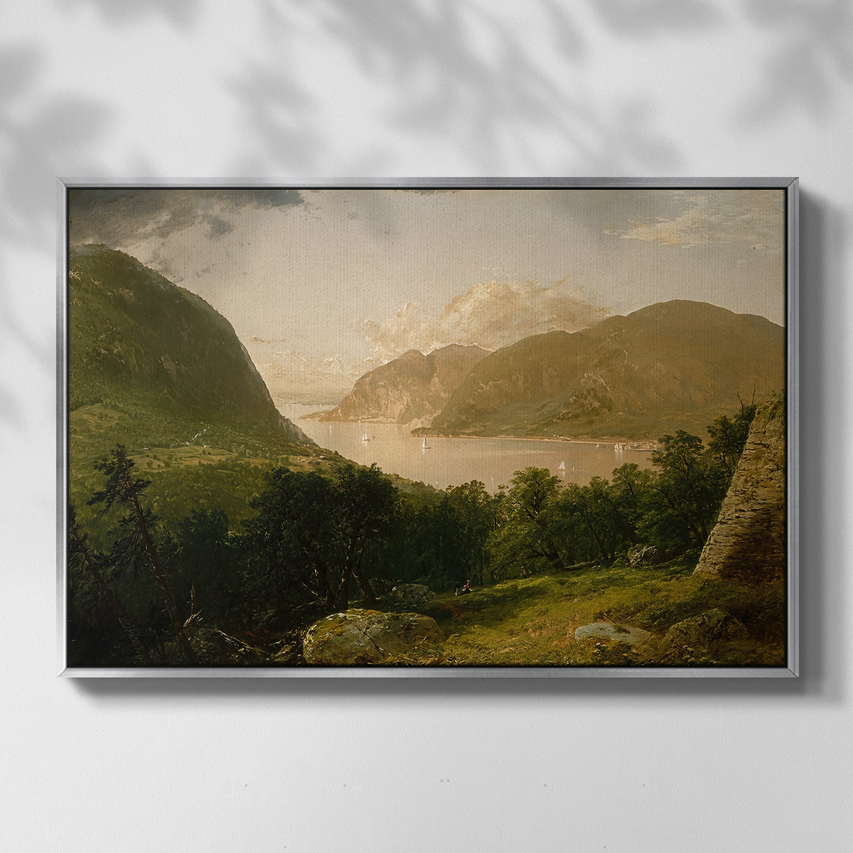 Hudson River Scene, 1857 - Floater Framed Canvas Print