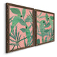 Pink and Green Birds of Paradise I - Premium Framed Canvas 2 Piece Set - Ready to Hang