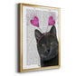 Black Cat Valentines - Modern Framed Canvas Print