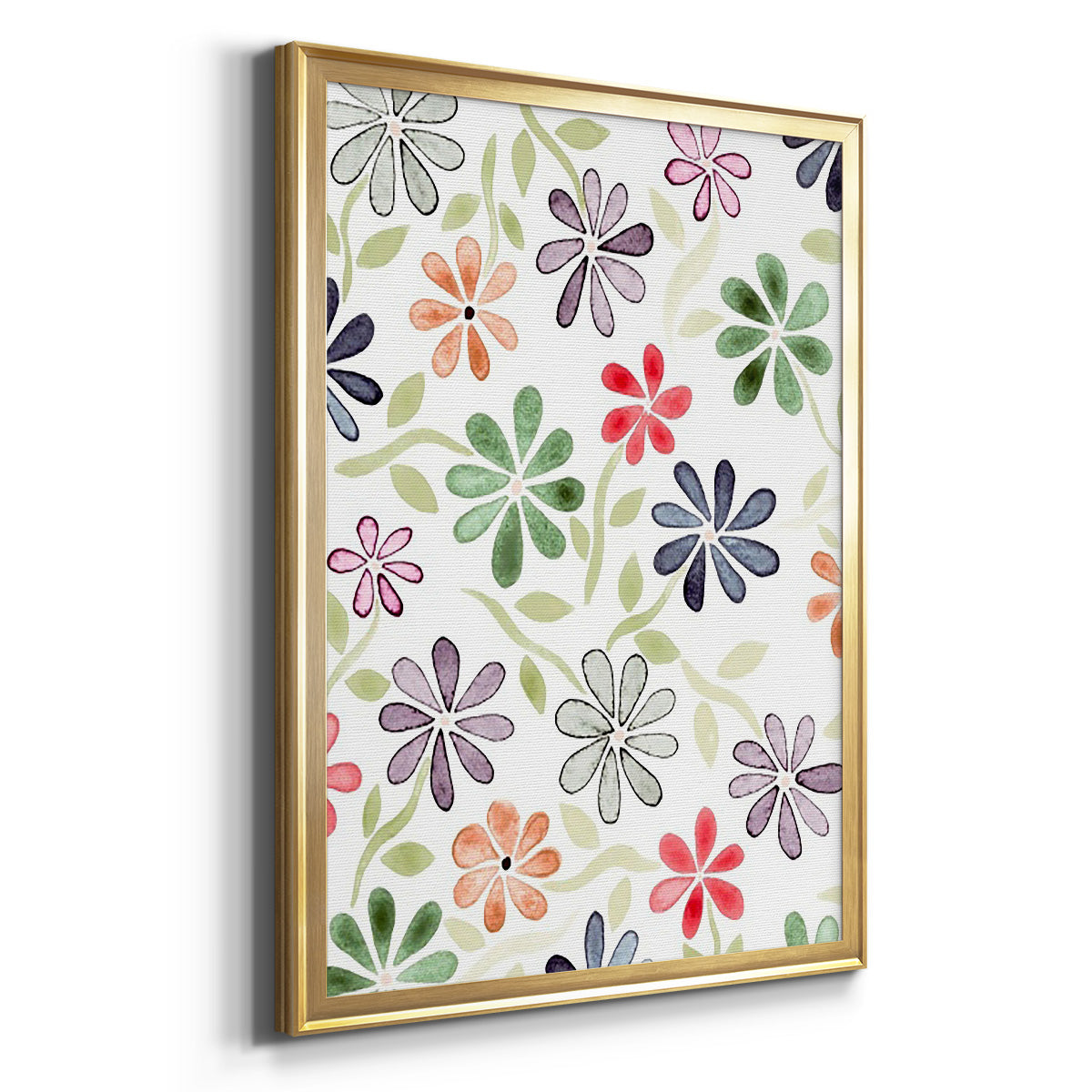 Faded Flowers I - Modern Framed Canvas Print