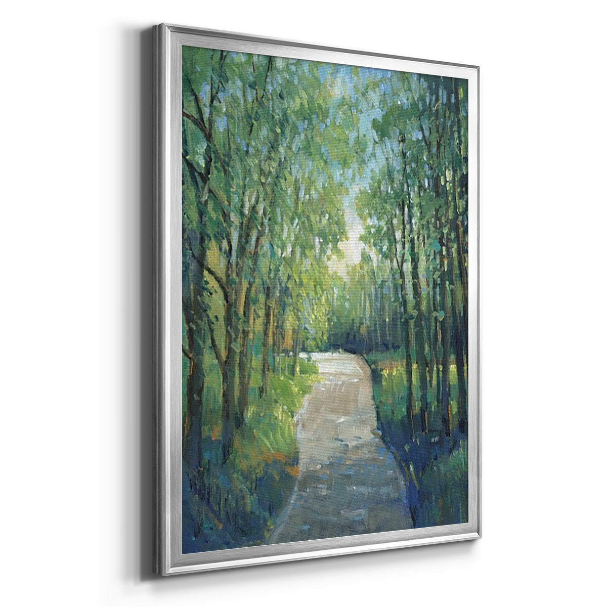 Golden Light Pathways I - Modern Framed Canvas Print