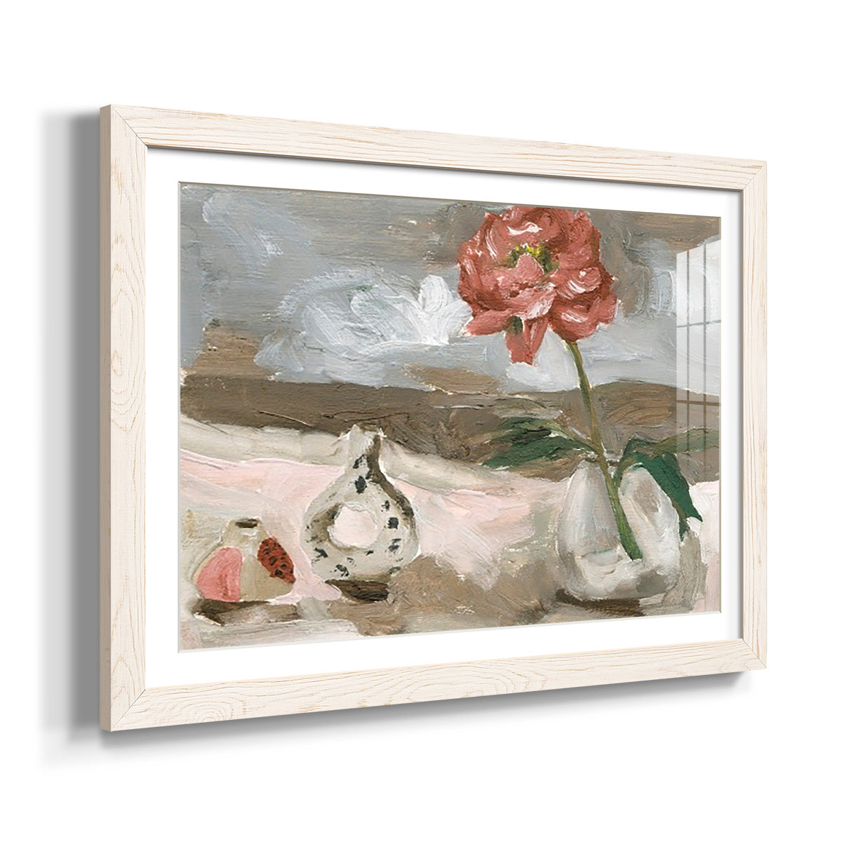 Vase of Pink Flowers IV - Barnwood Framed Art Print