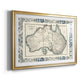 Bordered Map of Australia - Modern Framed Art Print