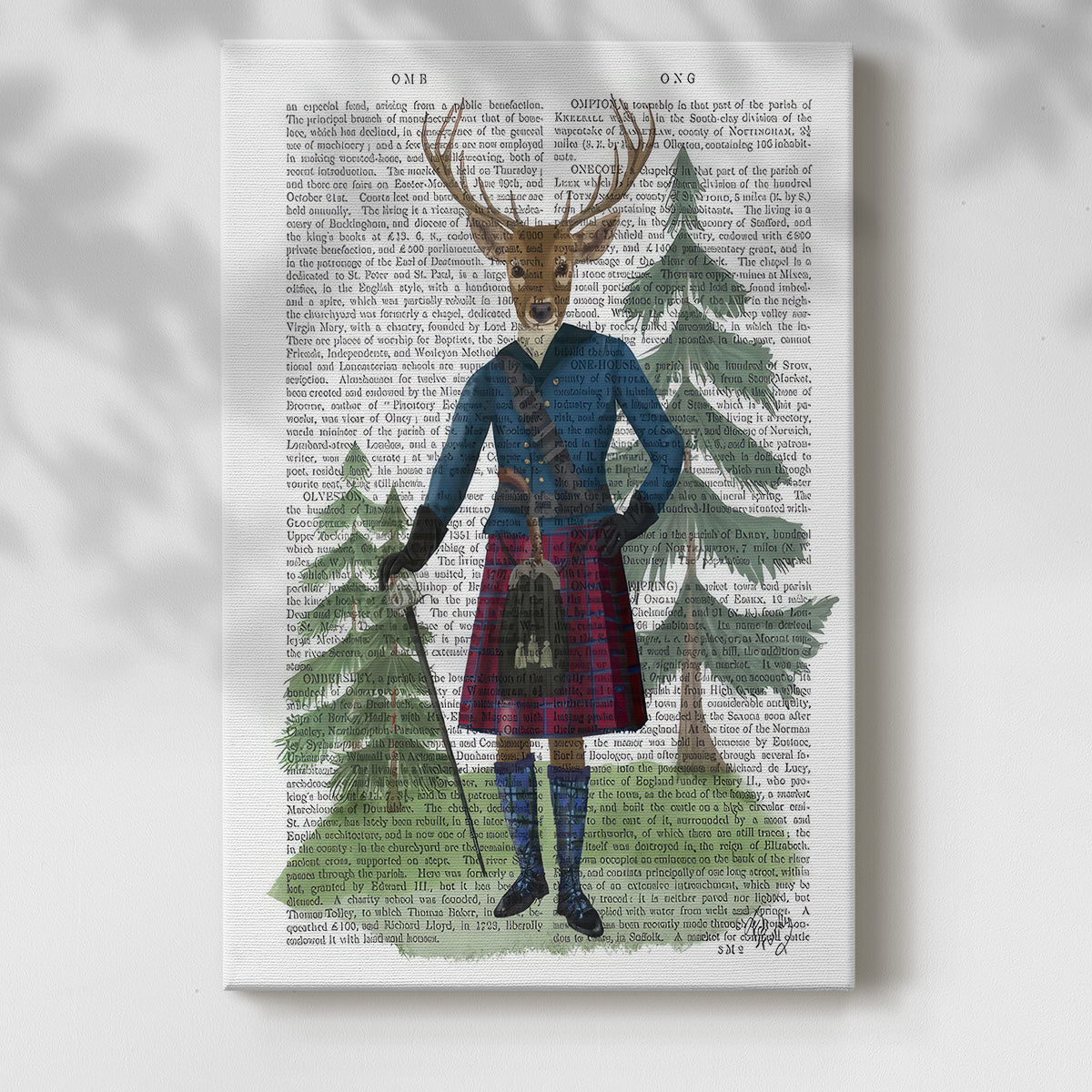 Scottish Deer Laird Tam OShunter, Full, Book Print - Gallery Wrapped Canvas