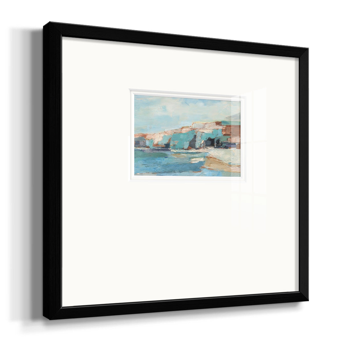 Turquoise Cliff Wall II Premium Framed Print Double Matboard