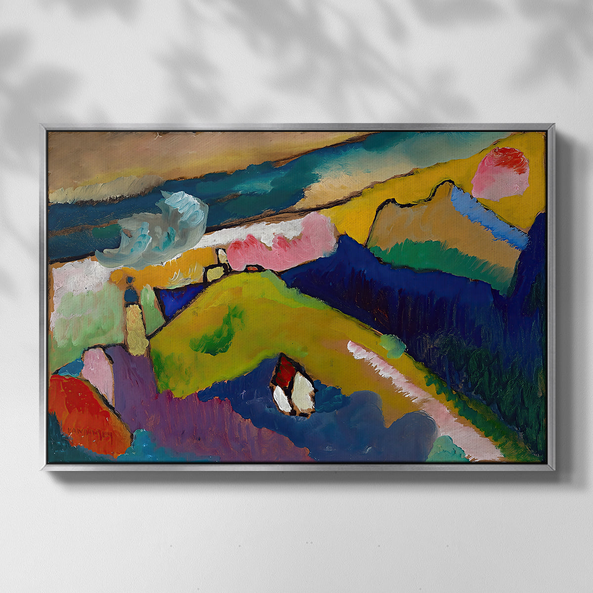 Murnau Mountain Landscape with Church, 1910 - Floater Framed Canvas Print