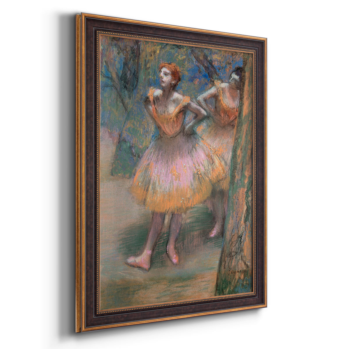 Two Dancers - Ornate Framed Canvas Print