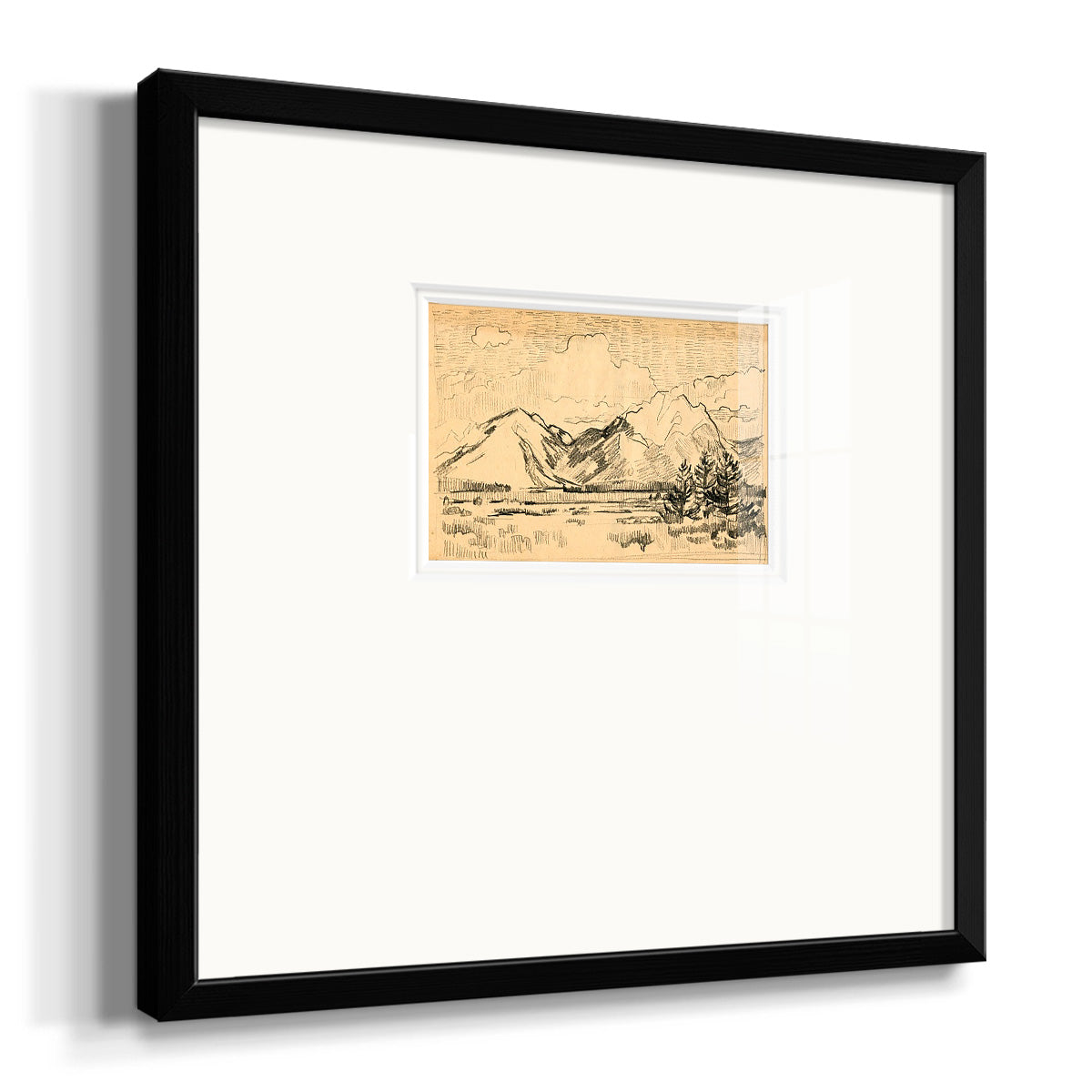 Hatched Horizon II Premium Framed Print Double Matboard