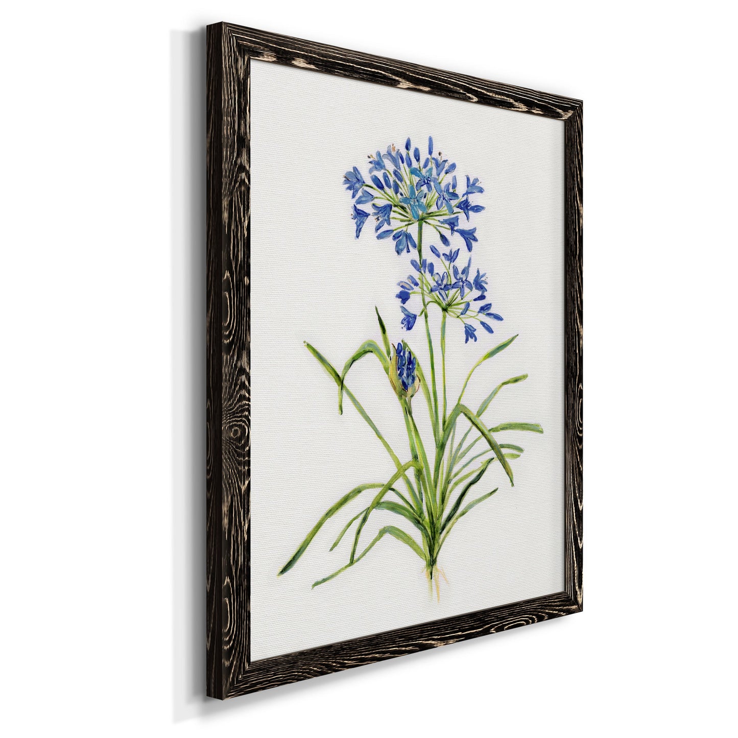 Blue Lively Botanical I - Premium Canvas Framed in Barnwood - Ready to Hang