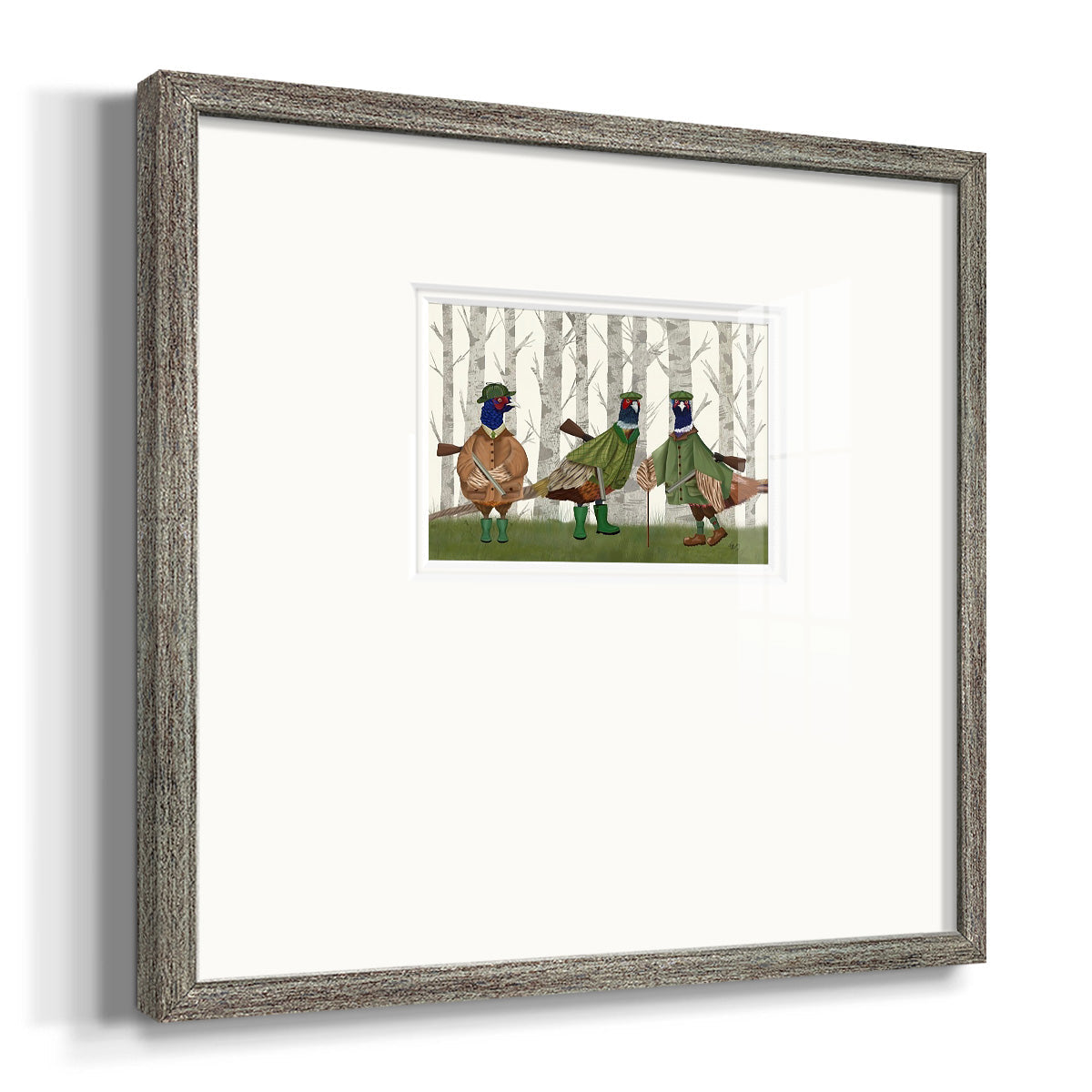 Pheasant Shooting Party Group 2 Premium Framed Print Double Matboard