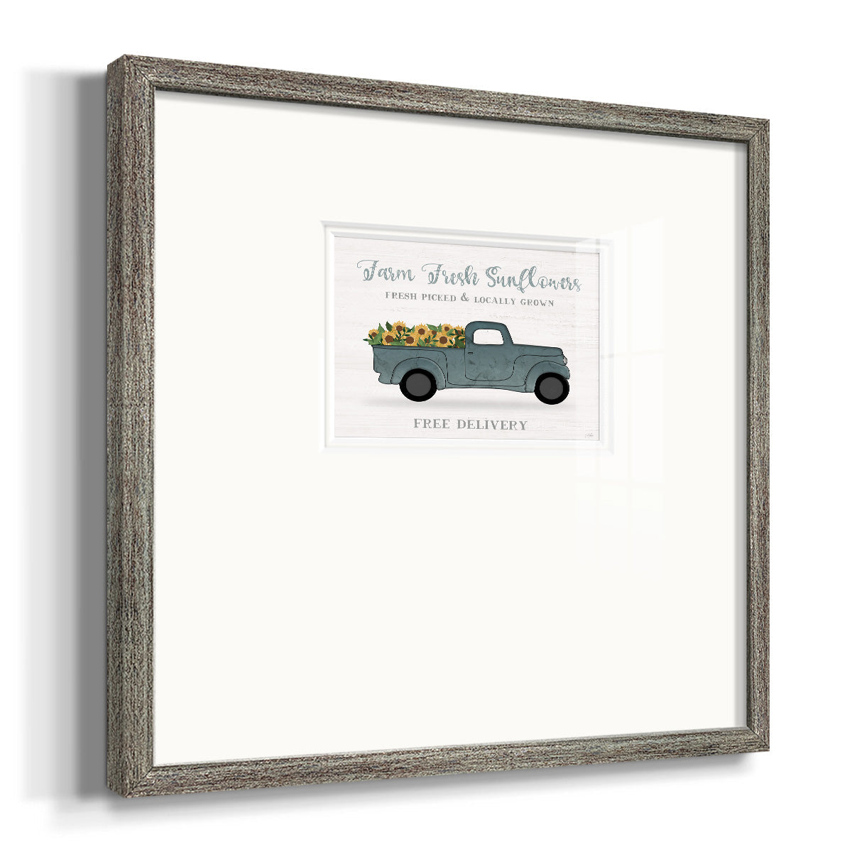 Farmers Market Truck Premium Framed Print Double Matboard