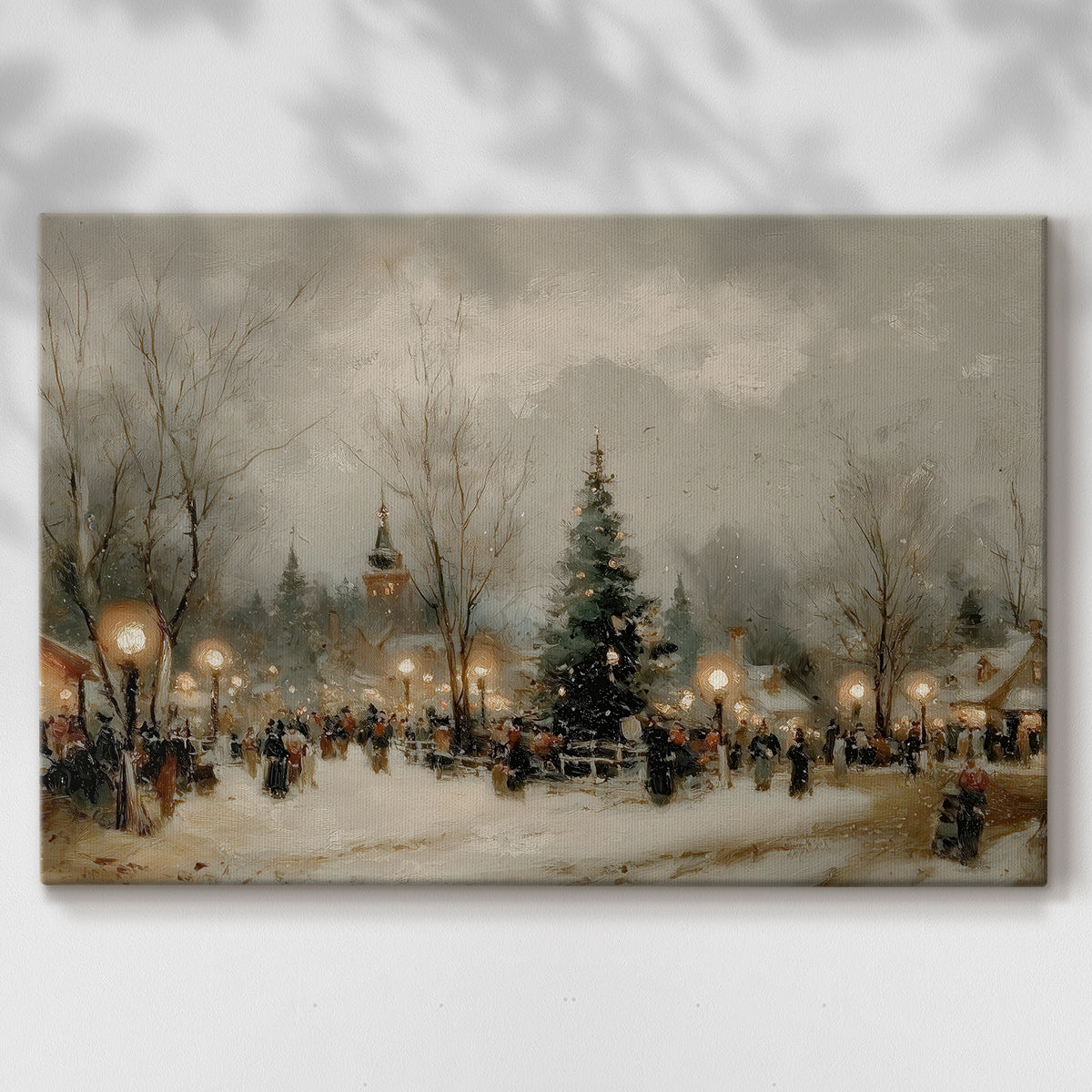 Candlelit Cathedral at Twilight - Canvas Art Print