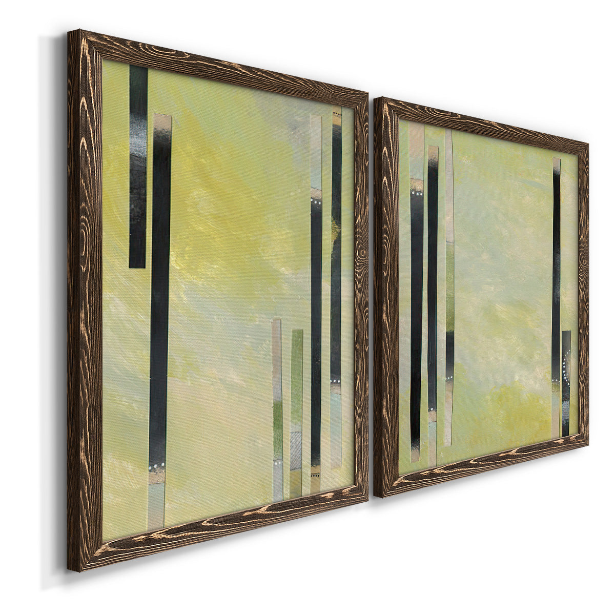 Neutral Assemblage I - Premium Framed Canvas 2 Piece Set - Ready to Hang