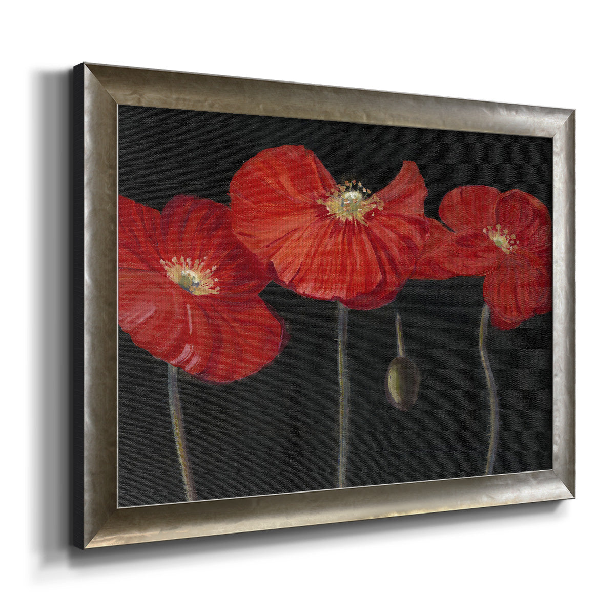 Poppy Trio I Premium Framed Canvas- Ready to Hang