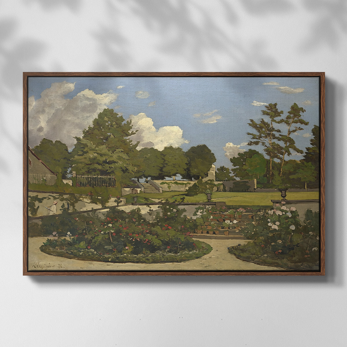 The Painter's Garden at Saint-Privé, 1886 - Floater Framed Canvas Print