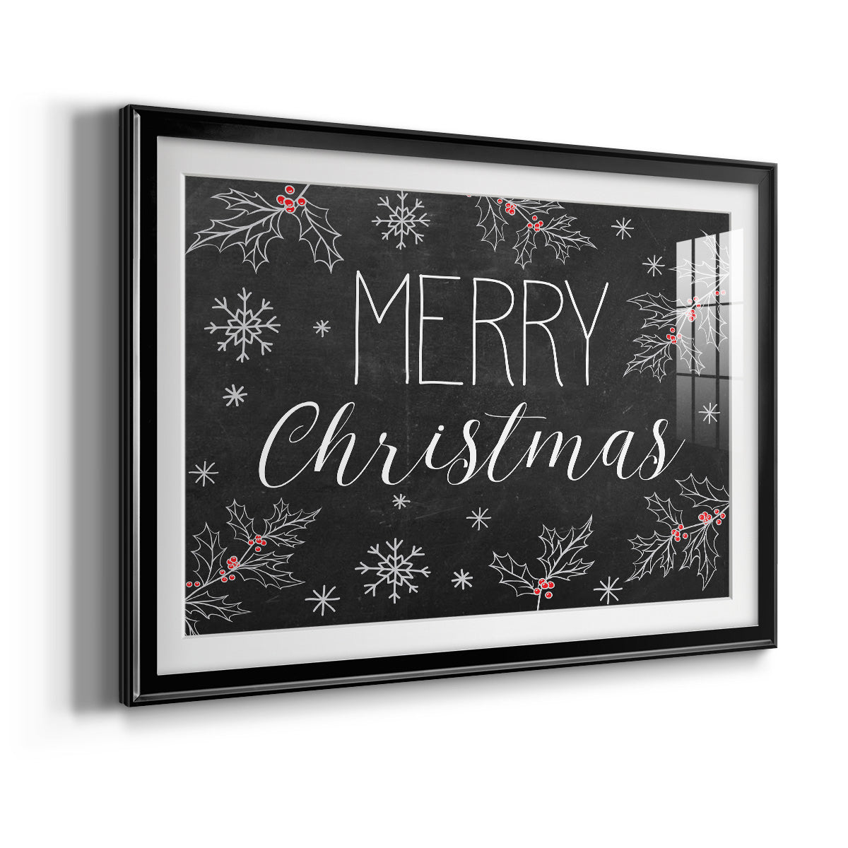 Merry Christmas Chalkboard - Modern Framed Art Print