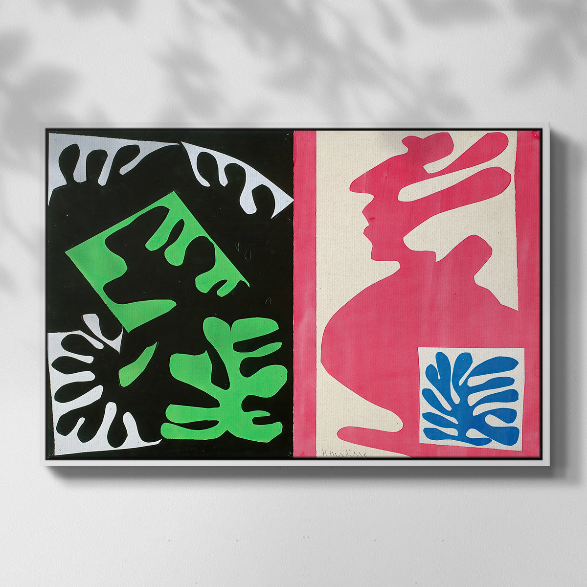 Composition, Black and Red, from Jazz, 1947 - Floater Framed Canvas Print