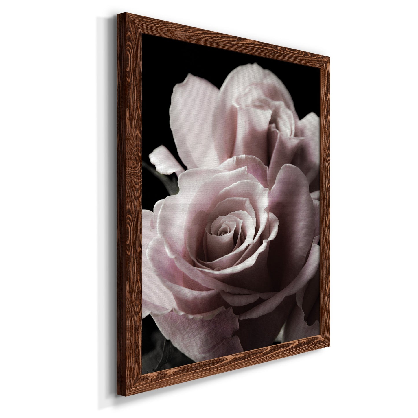 Rose Noir II - Premium Canvas Framed in Barnwood - Ready to Hang