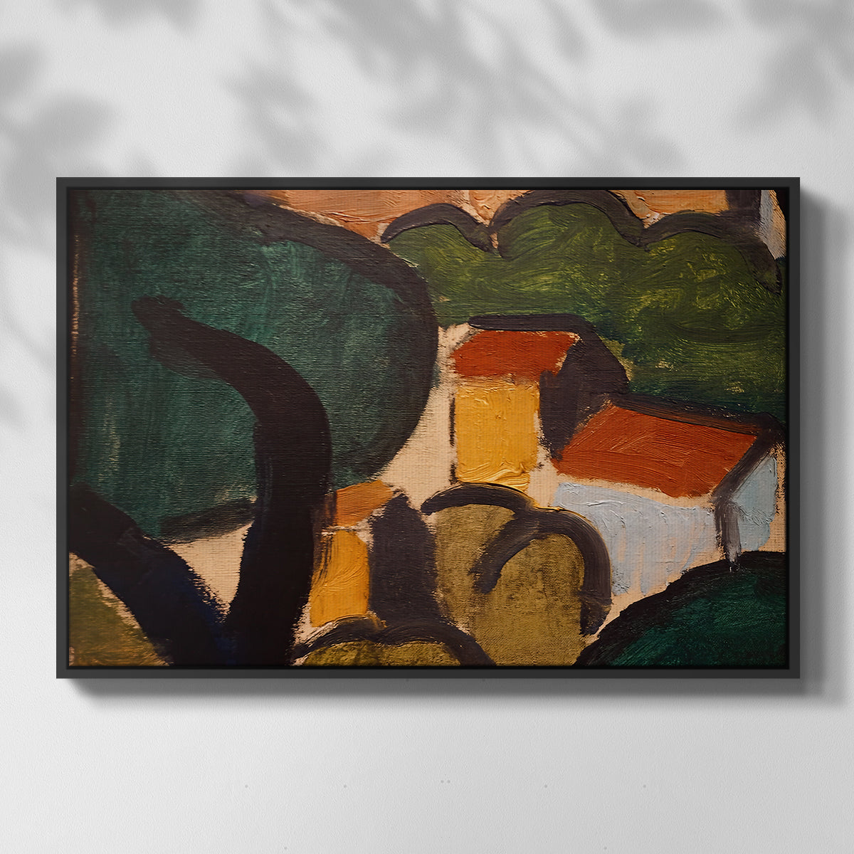 Landscape with Trees and Houses, c. 1905 - Floater Framed Canvas Print