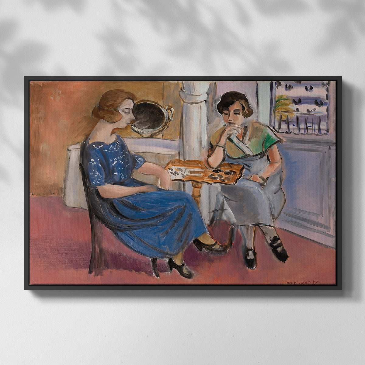Domino Players, 1921 - Floater Framed Canvas Print