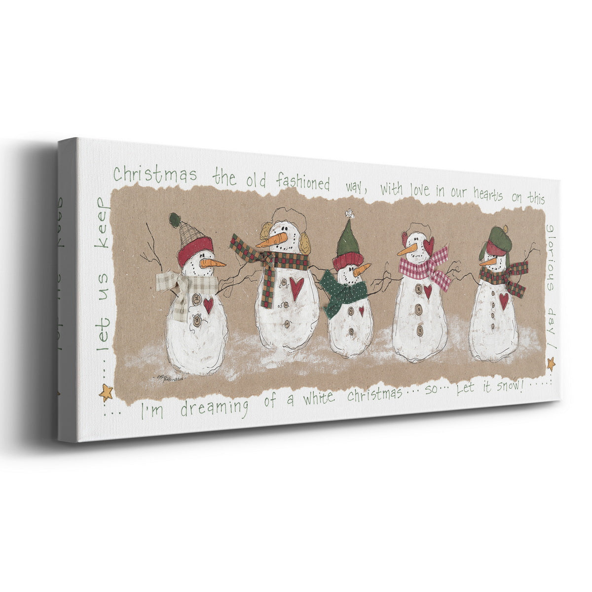 Snowmen Friends Premium Gallery Wrapped Canvas - Ready to Hang