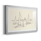 Coastal Contour Sketch II Premium Framed Print - Ready to Hang