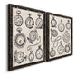 Pocket Watch Sketches I - Premium Framed Canvas 2 Piece Set - Ready to Hang