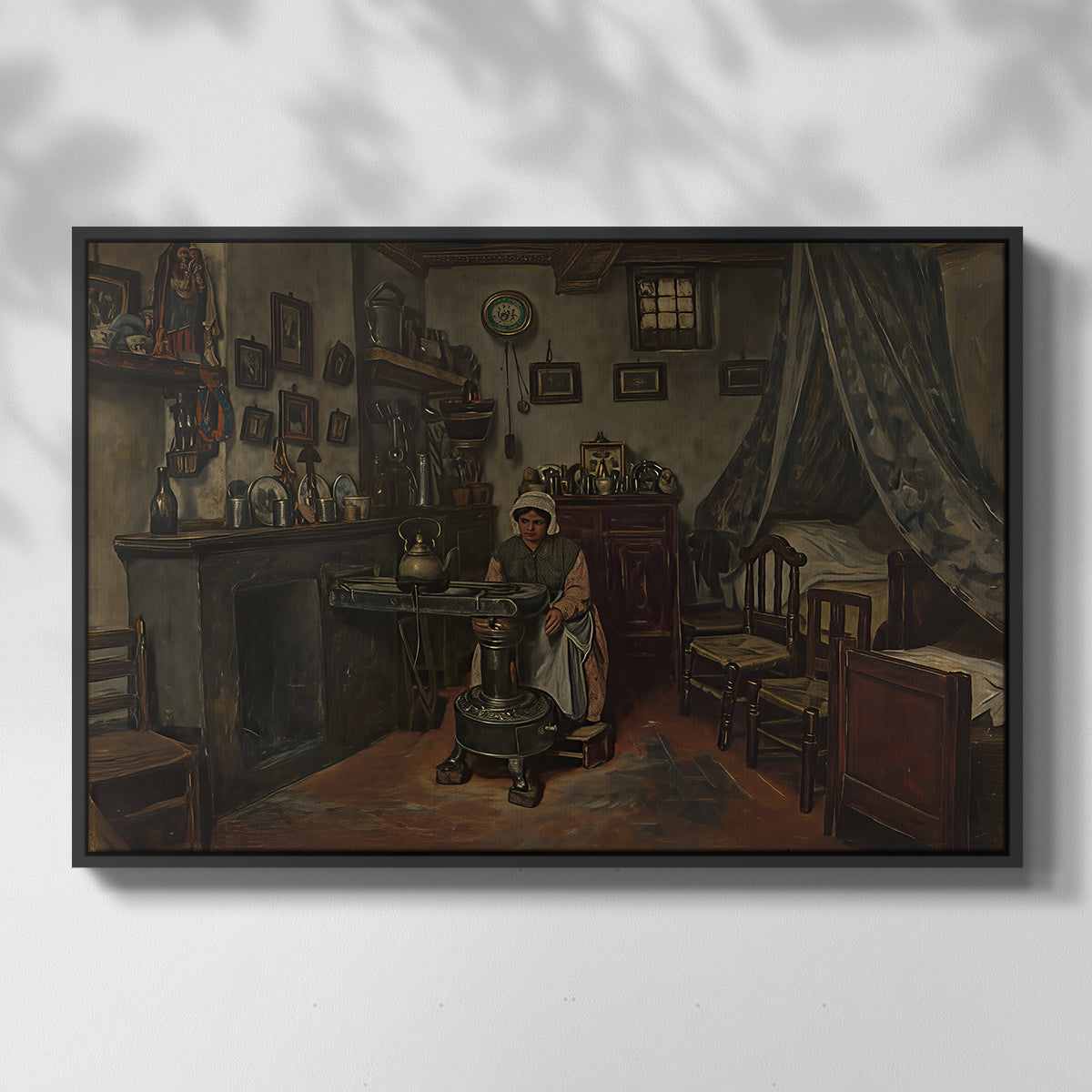 Interior, c. 1865-1870 - Floater Framed Canvas Print