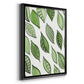 Patterned Leaf Shapes IV - Modern Framed Canvas Print