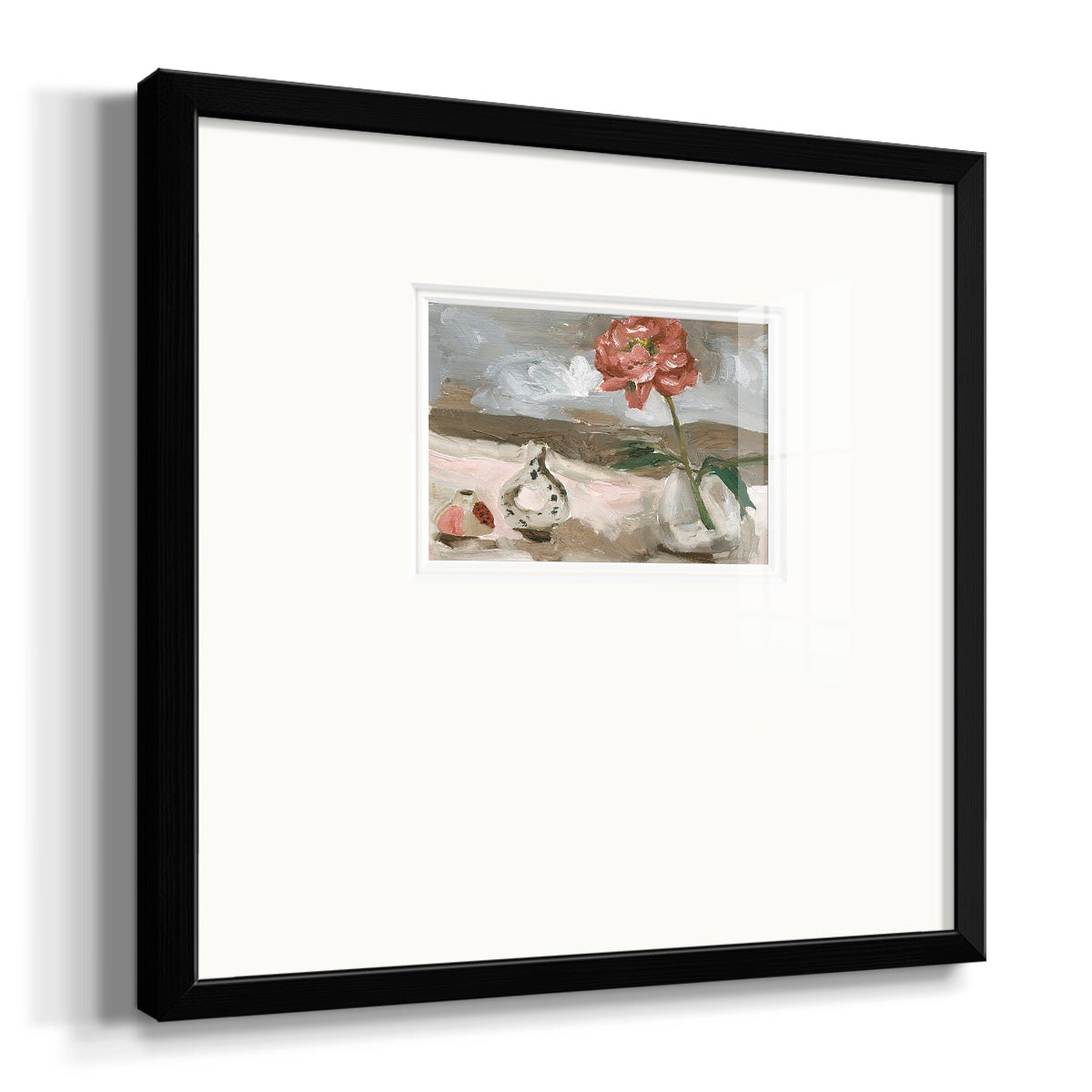 Vase of Pink Flowers IV Premium Framed Print Double Matboard