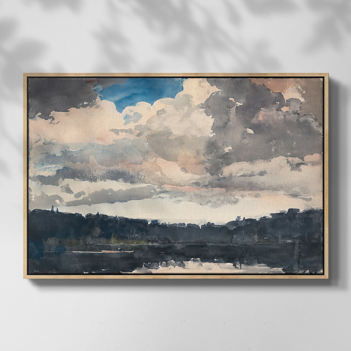 The Lone Boat, North Woods Club, Adirondacks, 1892 - Floater Framed Canvas Print