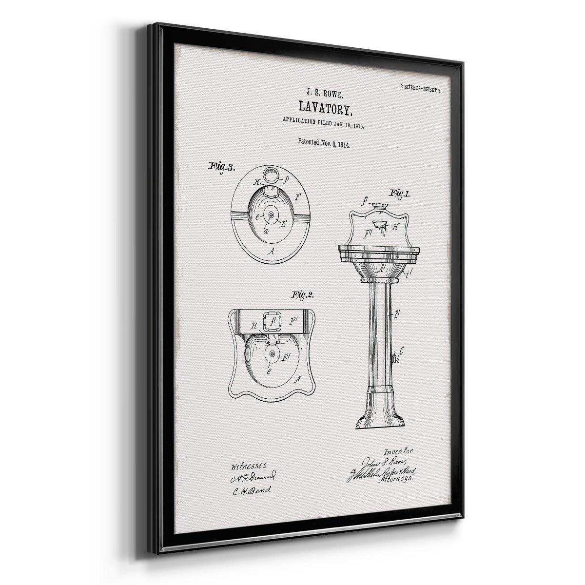 Vintage Sink I - Modern Framed Canvas Print