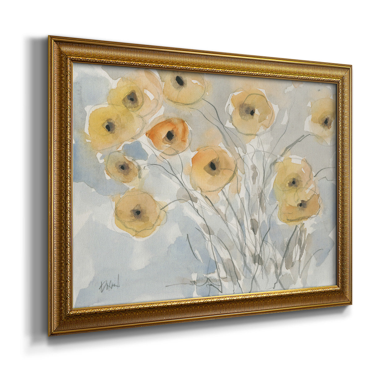 Sunset Poppies II Premium Framed Canvas- Ready to Hang